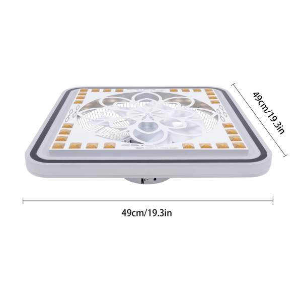 éclairage de ventilateur de plafond moderne à intensité variable 32 W, luminaire de ventilateur de plafond de 19,3
