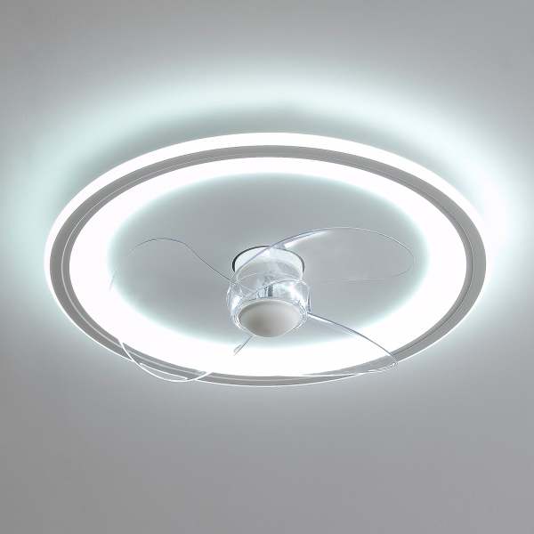 Ventilateur de plafond avec lumière encastrée Ventilateur de plafond LED moderne de 19,7 pouces avec profil bas à intensité variable, télécommande