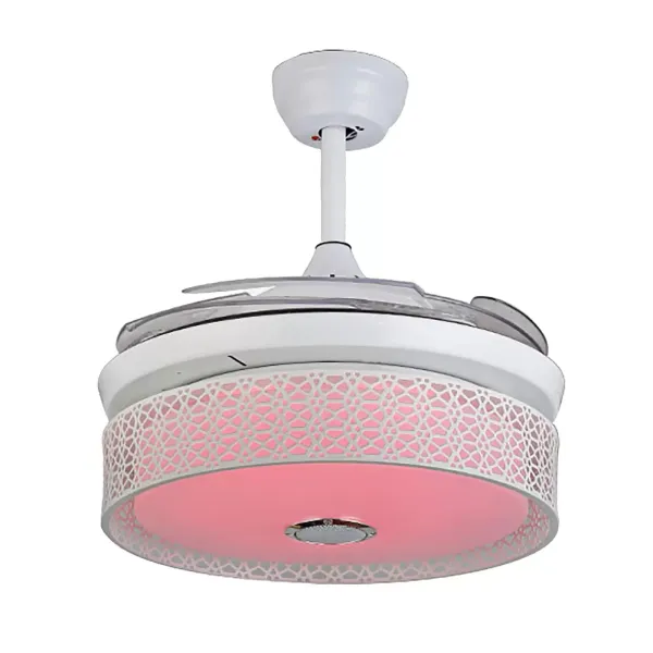 Ventilateur de plafond avec éclairage LED plafonnier à intensité variable avec haut-parleur Bluetooth