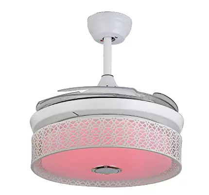 Ventilateur de plafond avec éclairage LED plafonnier à intensité variable avec haut-parleur Bluetooth