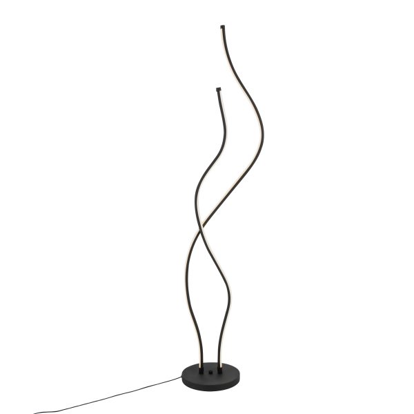 Lampadaire 51,18 pouces avec télécommande Lampe spirale Lampe de sol LED antirouille et durable pour salons Restaurants Noir
