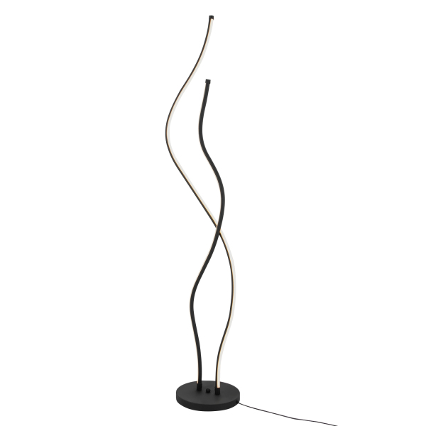 Lampadaire LED en spirale de 130 cm avec long cordon d'alimentation et base stable pour salons, restaurants, noir Lampadaire LED en spirale de 130 cm avec long cordon d'alimentation et base stable pour salons, restaurants, noir