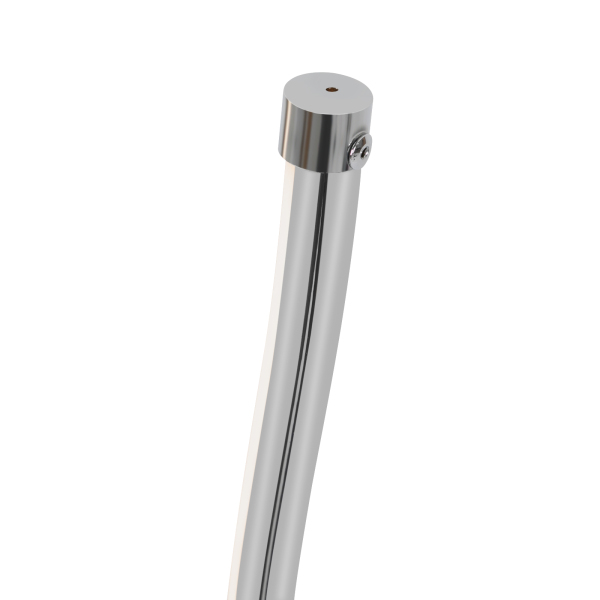 Lampadaire LED en spirale de 130 cm avec long cordon d'alimentation et base stable pour salons, restaurants, couleur argent
