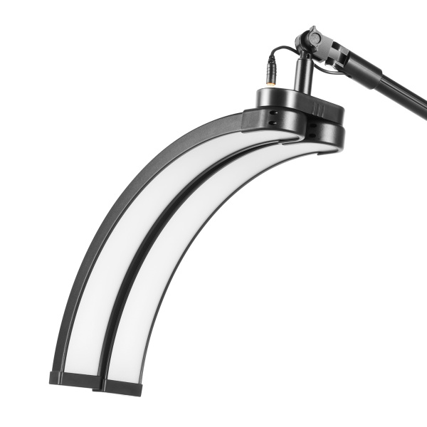Lampe demi-lune noire 36 W de 63 cm, avec support pour téléphone, réglable