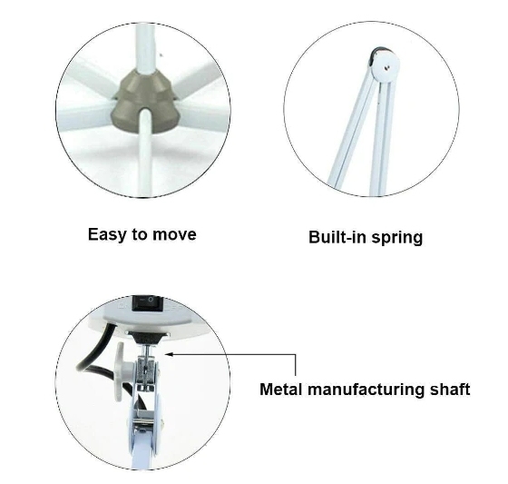 Lampe d'amplificateur LED 8 x luminosité, avec éclairage, lumière froide, lampe de maquillage, bras rotatifs, lentille d'amplification LED avec support et roues Lampe d'amplificateur LED 8 x luminosité, avec éclairage, lumière froide, lampe de maquillage, bras rotatifs, lentille d'amplification LED avec support et roues