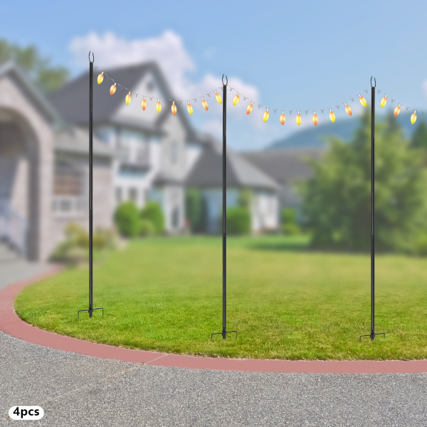 Poteaux d'éclairage extérieurs suspendus, support d'éclairage de terrasse, support d'éclairage pour fêtes, Noël, mariage Poteaux d'éclairage extérieurs suspendus, support d'éclairage de terrasse, support d'éclairage pour fêtes, Noël, mariage