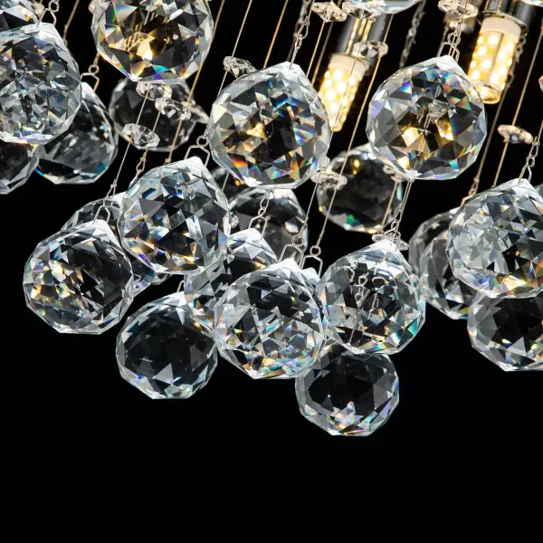 Lustre cristal 6113-6 argenté diamètre 38x25CM-sans source lumineuse