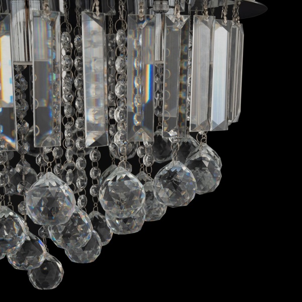 Plafonnier Cristal 48CM Clair Moderne LED Lustre en Cristal Rond Lustre Lampe à Suspension