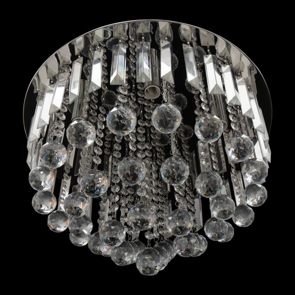 Plafonnier Cristal 48CM Clair Moderne LED Lustre en Cristal Rond Lustre Lampe à Suspension