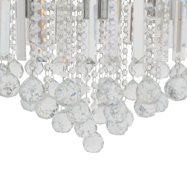 Plafonnier Cristal 48CM Clair Moderne LED Lustre en Cristal Rond Lustre Lampe à Suspension