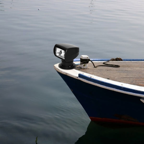 100W 12V Projecteur de recherche rotatif à 360° avec télécommande pour bateau maison champ