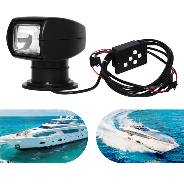 100W 12V Projecteur de recherche rotatif à 360° avec télécommande pour bateau maison champ