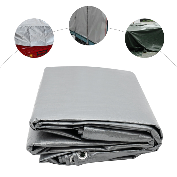Bâche imperméable 3x5m avec bords renforcés, bâche avec œillets pour tente de piscine de véhicule