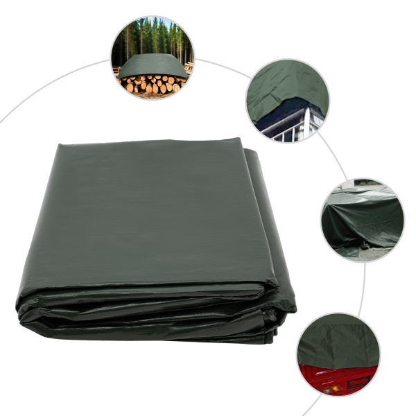 Bâche 3 x 5 m Bâche imperméable à bords renforcés Bâche avec œillets pour véhicule/piscine/tente Vert