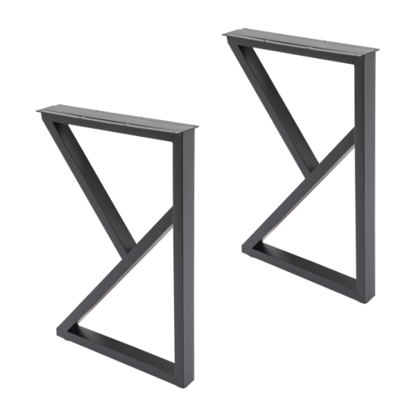 2 pieds de table en fer forgé, capacité de charge max. 200 kg, noir, convient pour les chambres à coucher, les hôtels et les restaurants