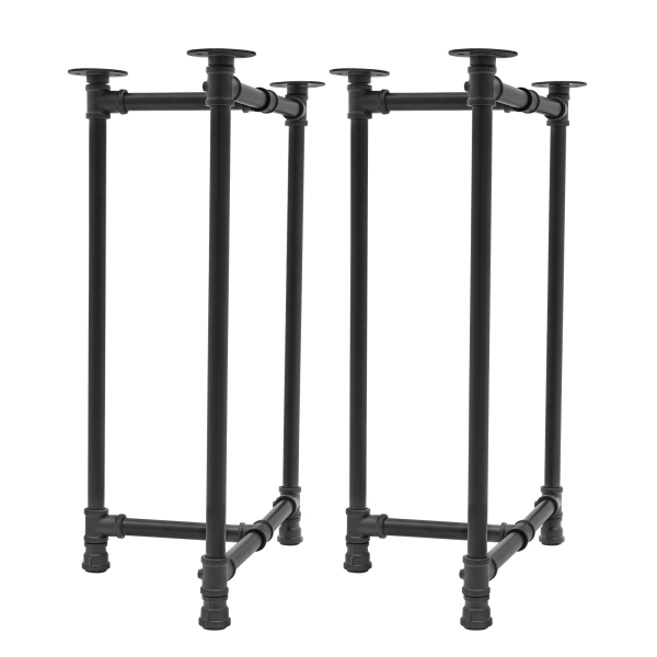 Pieds de table en métal pour bureau, lot de 2, 28 pouces, noir, 29 x 55 x 71 cm, convient pour les tables à manger, les bureaux d'ordinateur