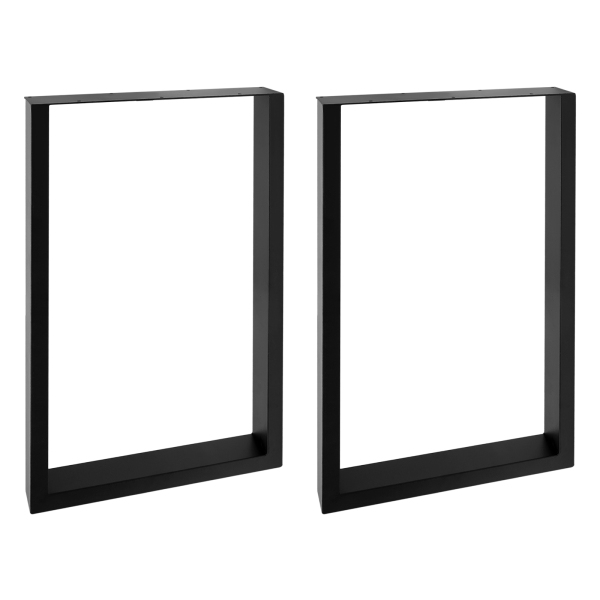 Pieds de meubles en métal Pieds de table en métal industriel Pieds de table à manger Convient pour les chambres Hôtels 50*7*71cm Noir