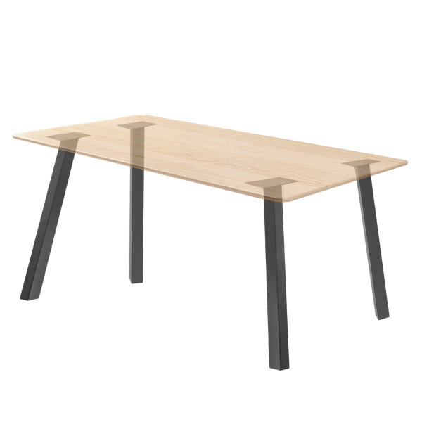 Lot de 4 pieds de table, pieds de meubles pour bureaux et tables à manger, pour maisons, cafés, pubs et snacks - Noir