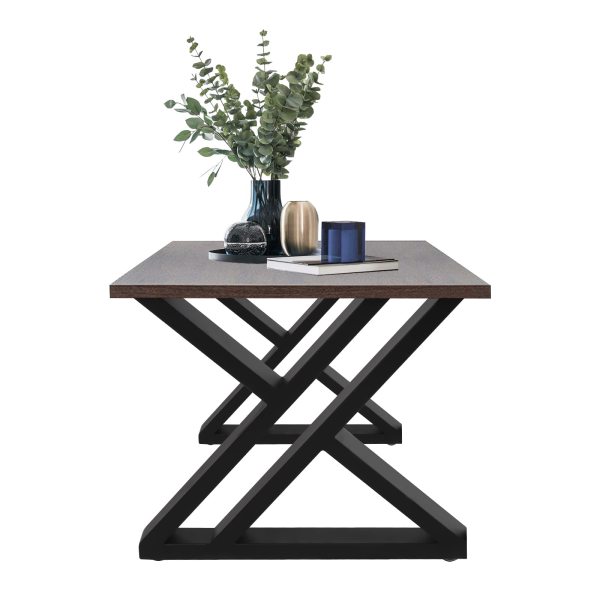 Lot de 2 pieds de table modernes en acier noir - Pieds de table pour bureau, table basse, table à manger - Coussinets en caoutchouc (40 x 45 cm)