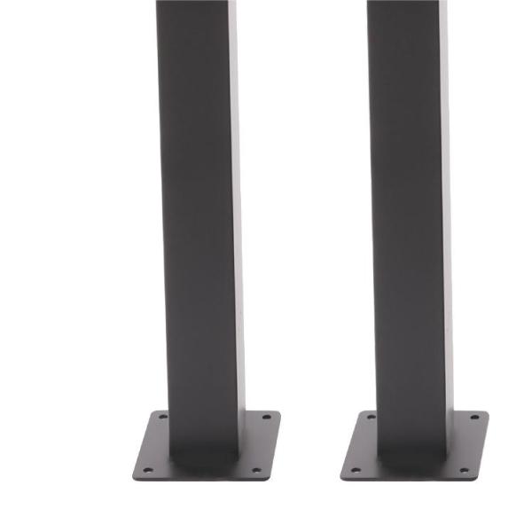 Pieds de table, carrés réglables en hauteur, fer, 4 pièces 710mm, noir Pieds de table, carrés réglables en hauteur, fer, 4 pièces 710mm, noir