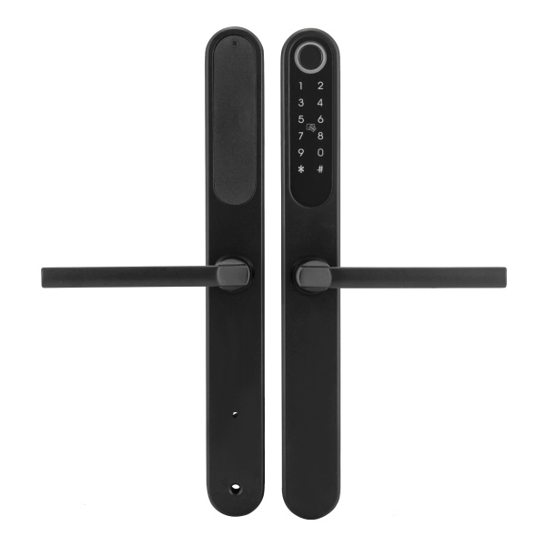 Serrure de porte à empreintes digitales, serrure de porte intelligente avec poignée, serrure de porte numérique noire