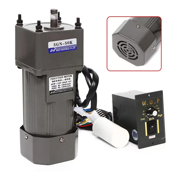Moteur à engrenages AC 220 V 90 W avec régulateur de vitesse de rotation Moteur asynchrone