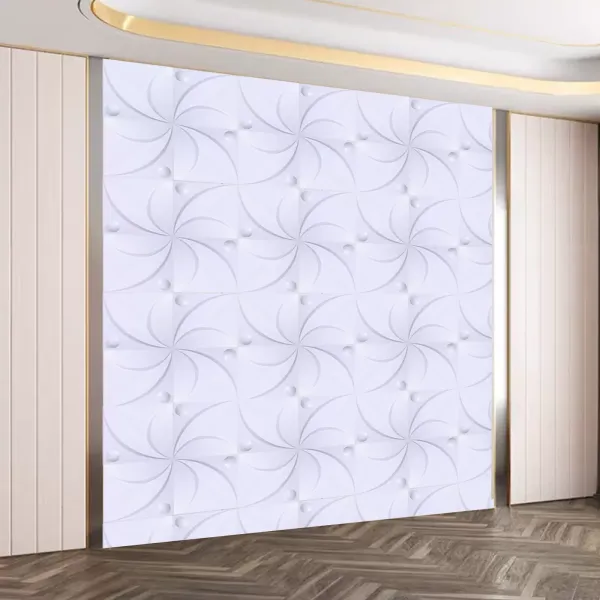 Lot de 12 panneaux muraux 3D 50 x 50 cm en PVC blanc pour chambre à coucher, salon