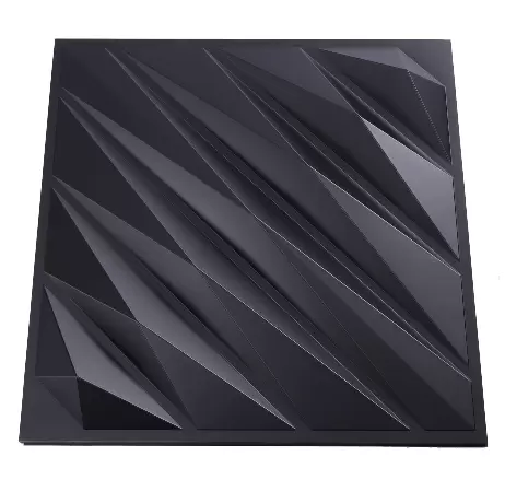12 stuks 3D-wandpanelen 50 x 50 cm PVC waterdichte wandpanelen voor slaapkamer woonkamer matzwart