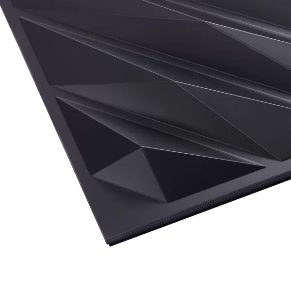 Lot de 12 panneaux muraux 3D - 50 x 50 cm - En PVC - Imperméables - Pour chambre à coucher, salon - Noir mat