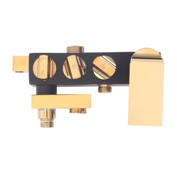 Ensemble de douche en acier inoxydable avec plateau, pommeau de douche avec tuyau et barre de douche réglable en hauteur