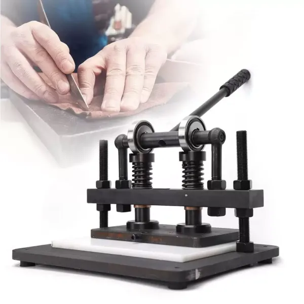 Presse à gaufrer 260 x 160 mm - Machine de poinçonnage et machine à gaufrer - Découpe manuelle en cuir pour couper différents matériaux (0-10 mm)