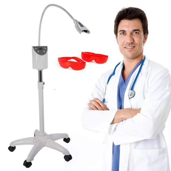 Lampe LED à lumière froide - Système de blanchiment dentaire -  Avec 2 lunettes de protection et télécommande infrarouge haute sensibilité