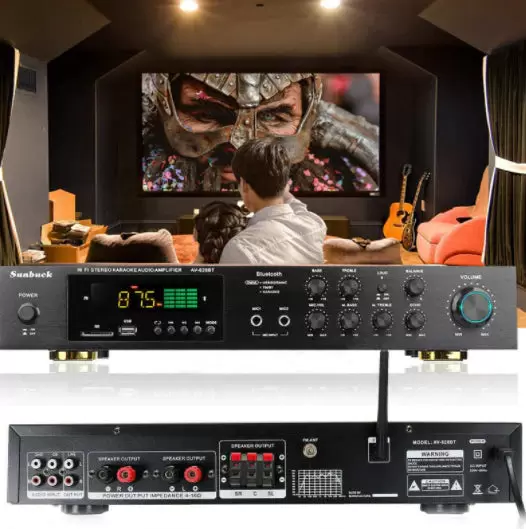 600W Mini HiFi Bluetooth-eindversterker - 4.2 FM/AM stereo digitale versterker - Audiokanaal