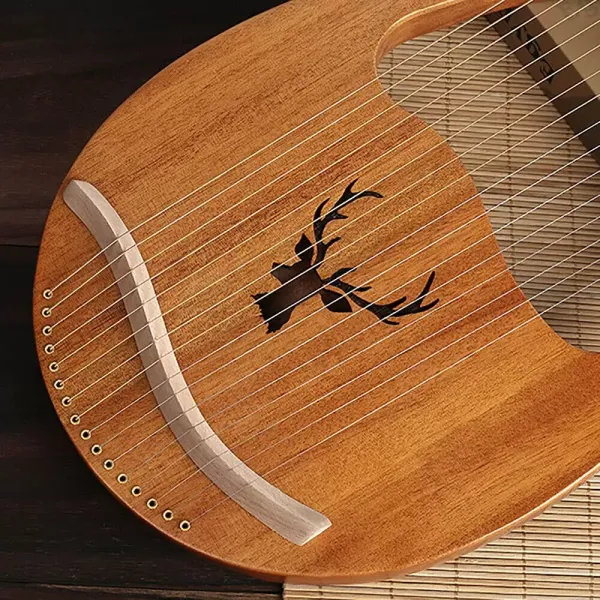 Harfe, Die Holz Leier 16 Cordes avec clé d'accordage pour débutants, instrument de musique portable (couleur bois) Harfe, Die Holz Leier 16 Cordes avec clé d'accordage pour débutants, instrument de musique portable (couleur bois)