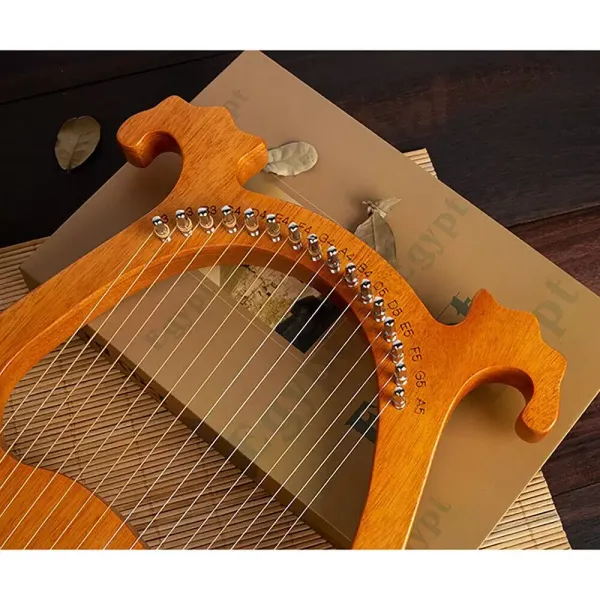 Harfe, Die Holz Leier 16 Cordes avec clé d'accordage pour débutants, instrument de musique portable (couleur bois) Harfe, Die Holz Leier 16 Cordes avec clé d'accordage pour débutants, instrument de musique portable (couleur bois)