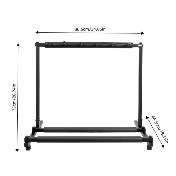 Support multiprise pour guitare basse - Support pour 5 guitares - Noir