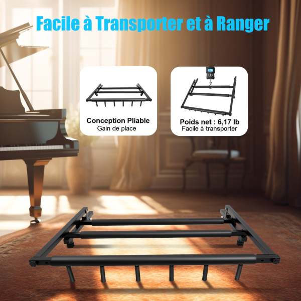 Support multiprise pour guitare basse - Support pour 5 guitares - Noir