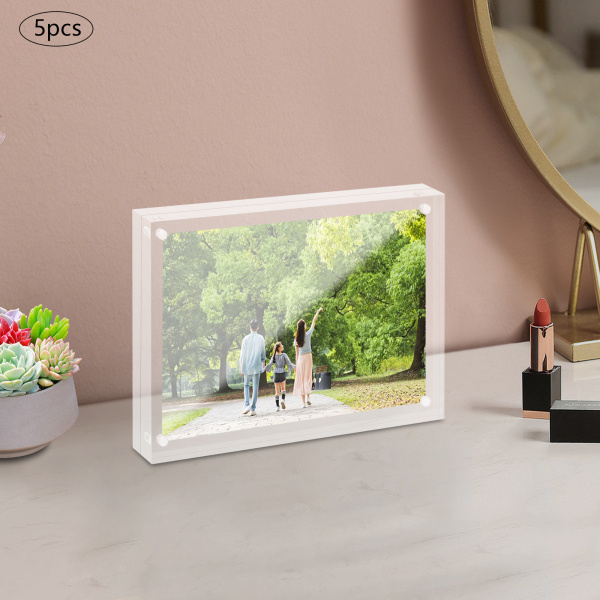 Cadres photo en acrylique Cadres photo transparents Cadre photo pour maisons Bureaux Utilisé pour afficher diverses photos 20*2*15cm Transparent