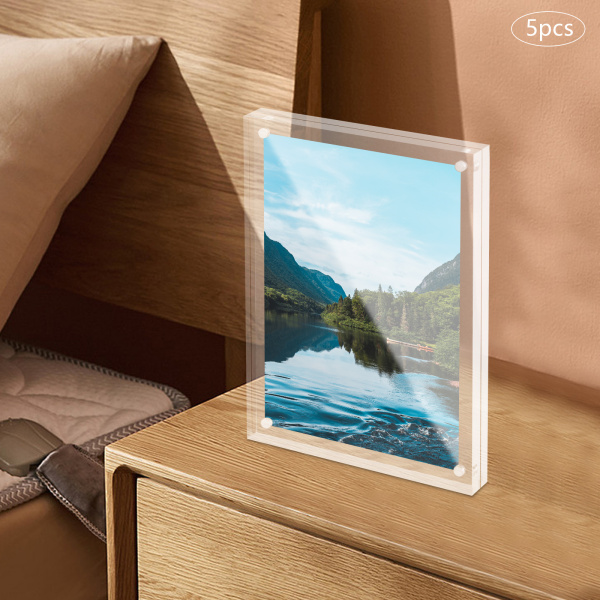Cadres photo en acrylique Cadres photo transparents Cadre photo pour maisons Bureaux Utilisé pour afficher diverses photos 20*2*15cm Transparent