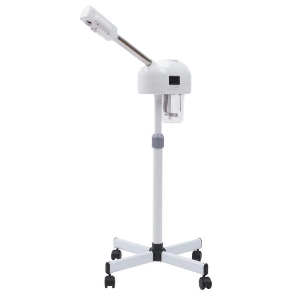 Pulvérisateur vapeur pour le visage avec fonction ozone et vapeur chaude - Buse rotative à 360° - Blanc - 750 W