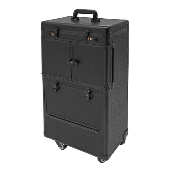 Organisateur cosmétique portable verrouillable, trousse de beauté à maquillage roulante, boîte à cosmétiques avec compartiments Organisateur cosmétique portable verrouillable, trousse de beauté à maquillage roulante, boîte à cosmétiques avec compartiments
