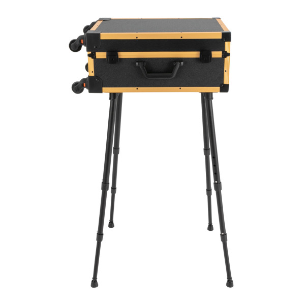 Trousse de maquillage professionnelle Trousse de maquillage de voyage avec miroir LED Noir Jaune