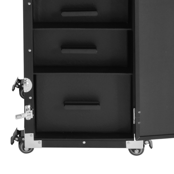 Table de manucure à roulettes, chariot de rangement pour cosmétiques, mallette de maquillage pour une utilisation en extérieur