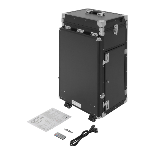 Table de manucure à roulettes, chariot de rangement pour cosmétiques, mallette de maquillage pour une utilisation en extérieur