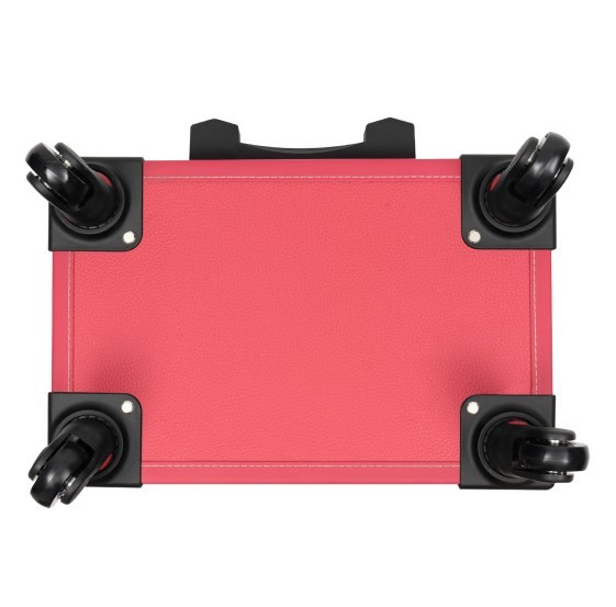 Trousse de Maquillage à Roulettes avec Poignée + Miroir Trousse de Maquillage à Roulettes Moderne Rectangulaire Noir