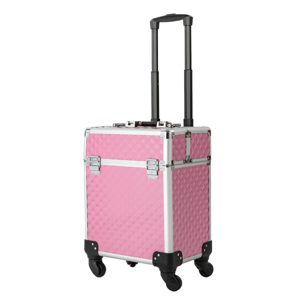 Trousse de maquillage professionnelle, trousse de maquillage multifonctionnelle, grande mallette de rangement sur chariot pour ongles