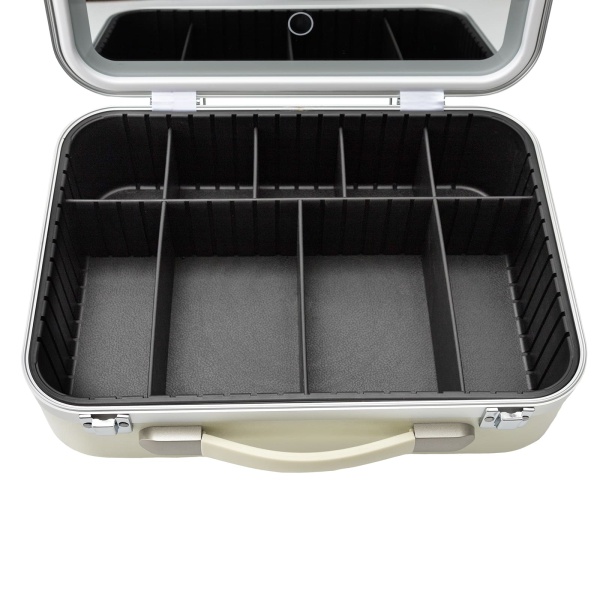 Organisateur de maquillage avec lumières et miroirs, boîte à cosmétiques portable, design bien pensé, facile à utiliser