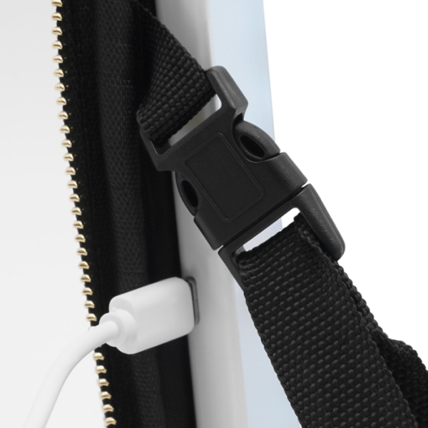 Trousse à cosmétiques, lumière de remplissage de miroir à lumière LED, étui de bureau de grande capacité, noir