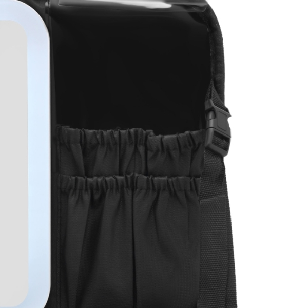 Trousse à cosmétiques, lumière de remplissage de miroir à lumière LED, étui de bureau de grande capacité, noir