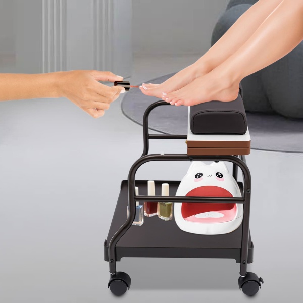 Chariot portatif de spa de bain d'ongles ou de pieds de salon de beauté, fournitures de salon de table de massage, support de repose-pieds